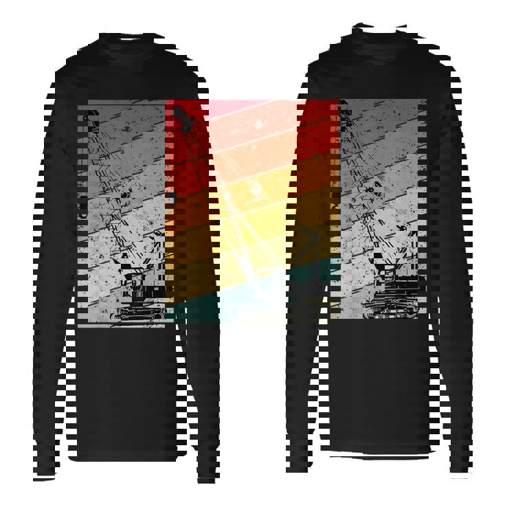 クレーン オペレーター 重機 おもしろい 建設 クレーン 長袖Tシャツ