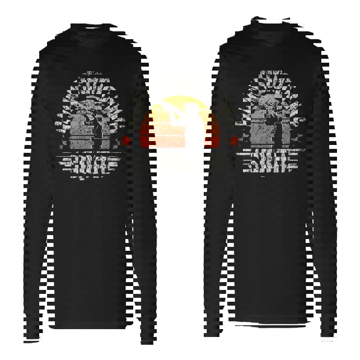 クレー射撃チーム トラップ ピジョン ショットガン からのプル クレー射撃 長袖Tシャツ