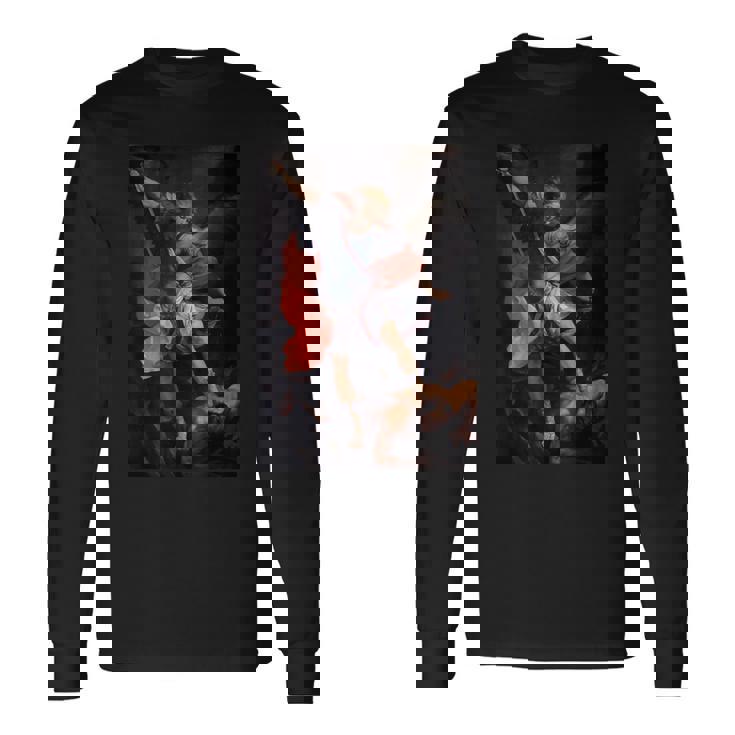 グイド・レーニによるサタンを倒した大天使ミカエル1635 長袖Tシャツ