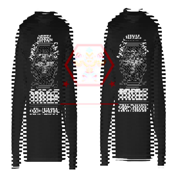 ケージファイティングで生き残るための総合格闘技mmaファイト 長袖tシャツ 長袖Tシャツ