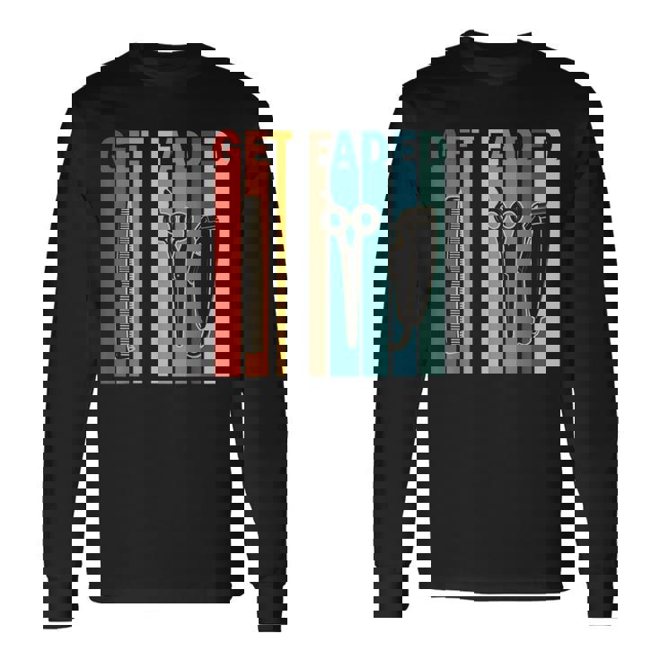 ゲット・フェード、バーバー・クリッパーズ、ファニー・バーバー 長袖Tシャツ