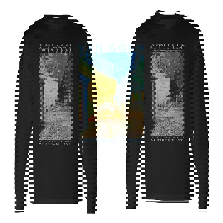 ゴッホ 面白いtシャツ アート 夜のカフェテラス 印象派 絵画 メンズ レディース 面白い 服 美術 油彩画 長袖tシャツ 長袖Tシャツ