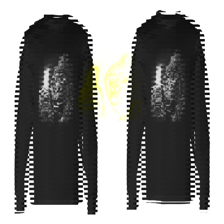 ゴリラとバナナ 長袖Tシャツ