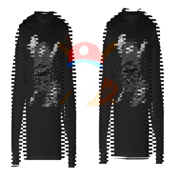 ゴリラ野球 ゴリララバーズ 野球選手 長袖Tシャツ