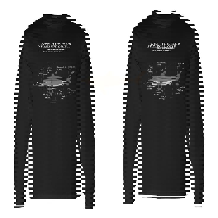 サメの解剖学解剖学者 長袖Tシャツ