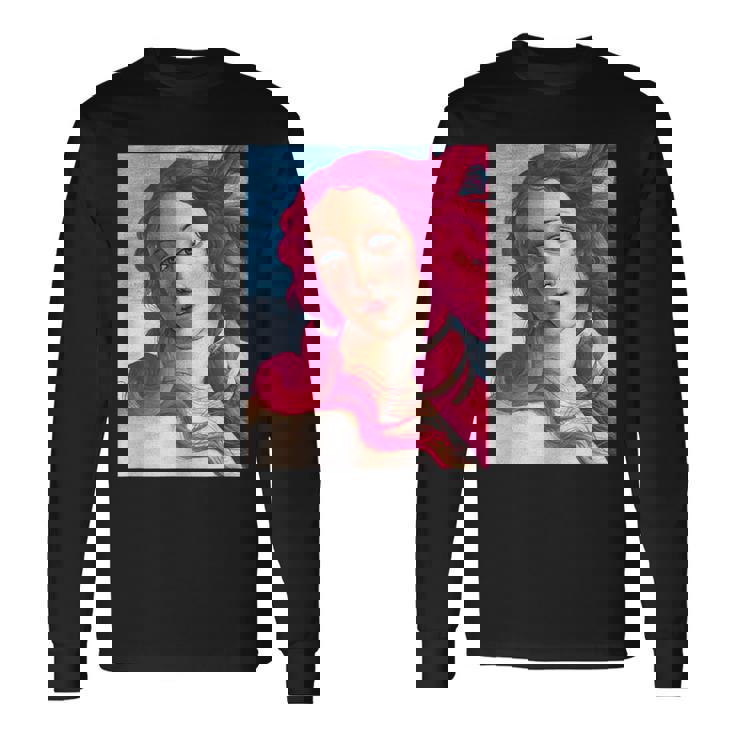 サンドロ・ボッティチェリ作 ピンクの髪の金星 長袖Tシャツ ギフトのアイデア