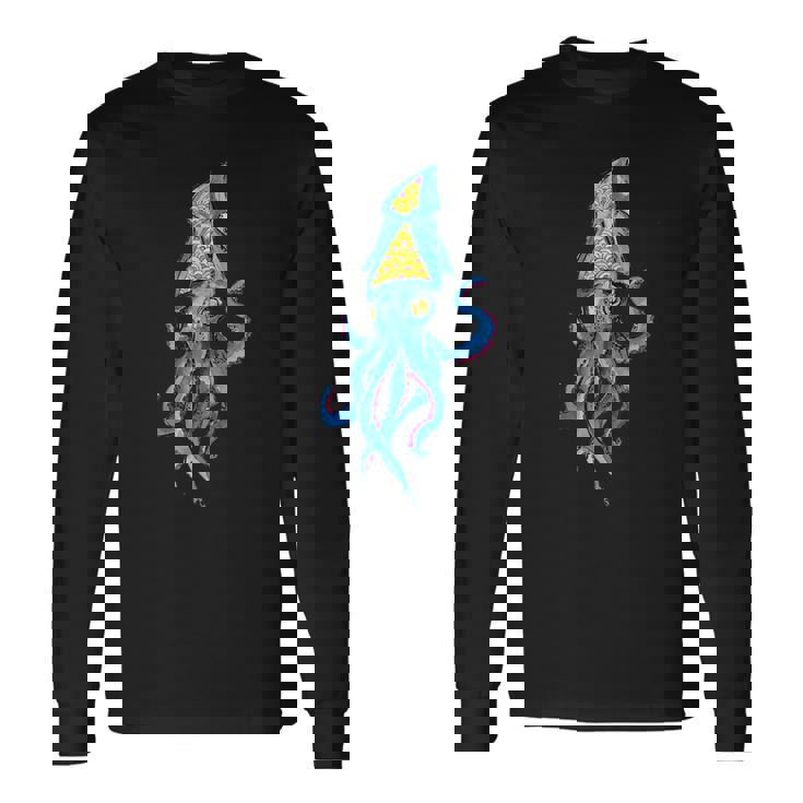 シュールリアルブルーイカ 長袖Tシャツ