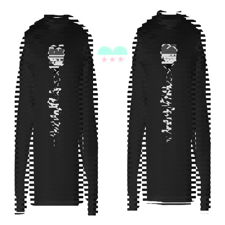 シリア国旗 ダマスカス シリア国旗 I Loveyria 長袖Tシャツ