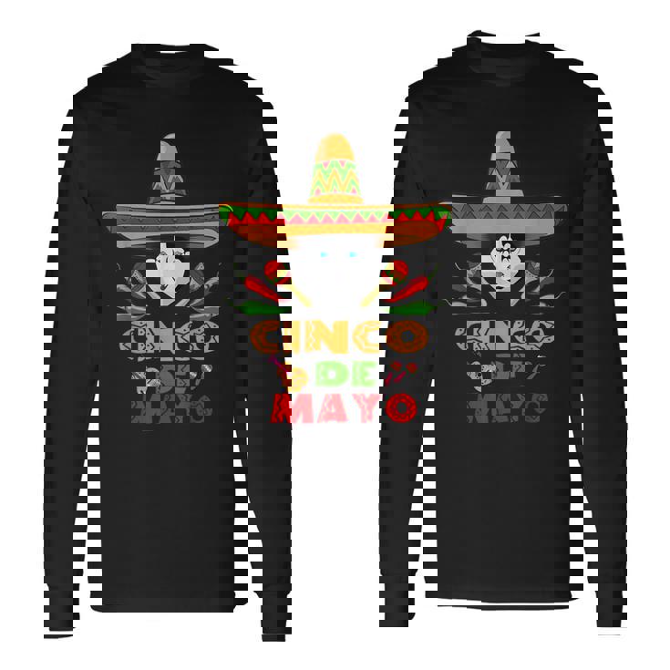 シンコ・デ・マヨ シンコ・デ・マヨのシベリアン・ハスキーの面白い犬 長袖Tシャツ