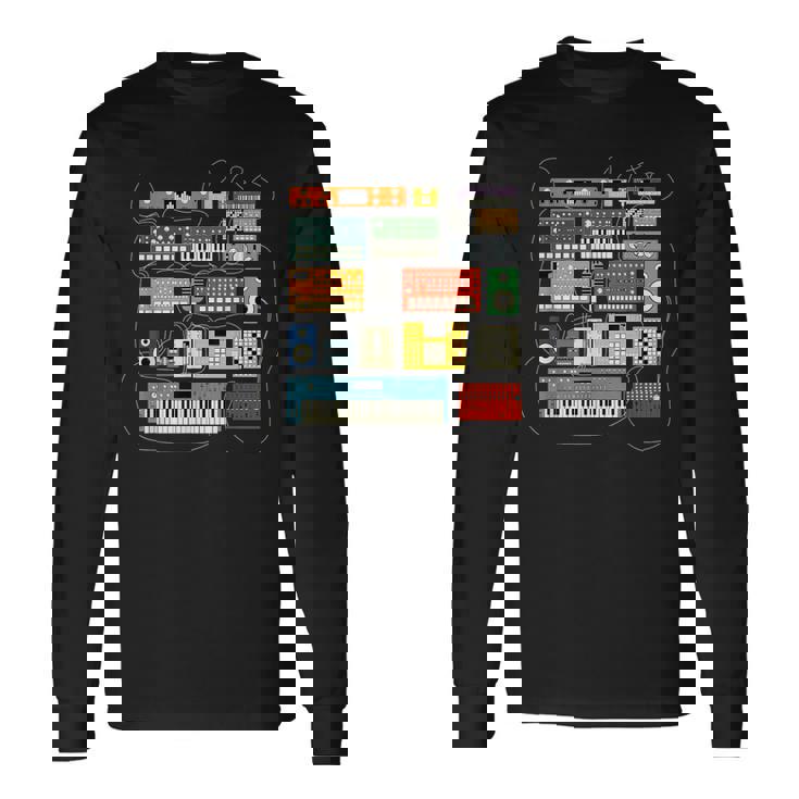 シンセサイザー と エレクトロニック・ミュージシャン と Dj 長袖Tシャツ