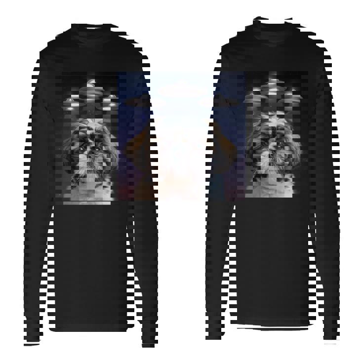 シーズー 犬 シウツー 犬 エイリアン Ufohitzhu おもしろい シーズー 長袖tシャツ 長袖Tシャツ ギフトのアイデア