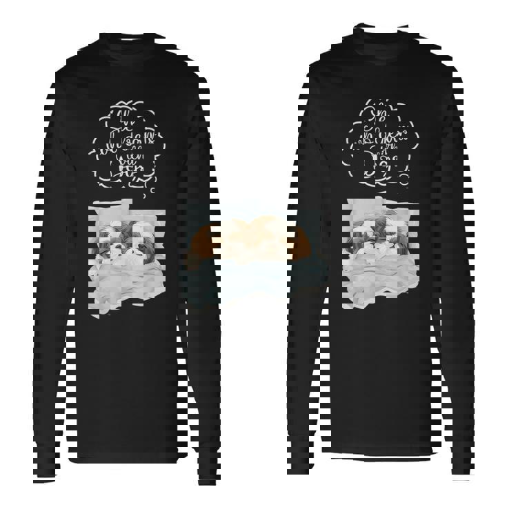 シーズー 犬 ナイトガウン パジャマ 長袖Tシャツ