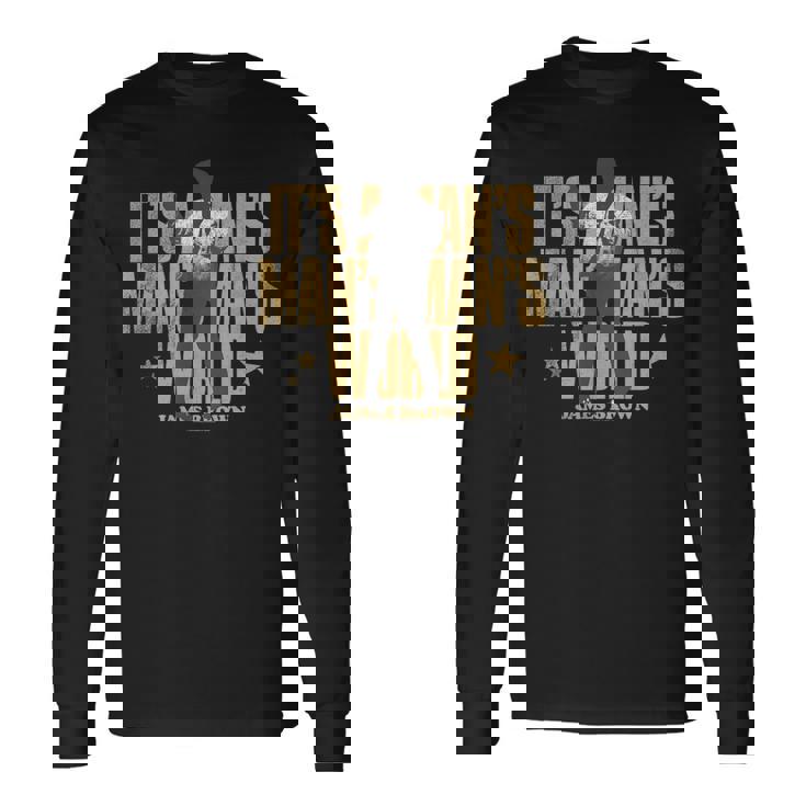 ジェームス・ブラウン・マンのワールド・ダンシング・シルエット 長袖Tシャツ ギフトのアイデア