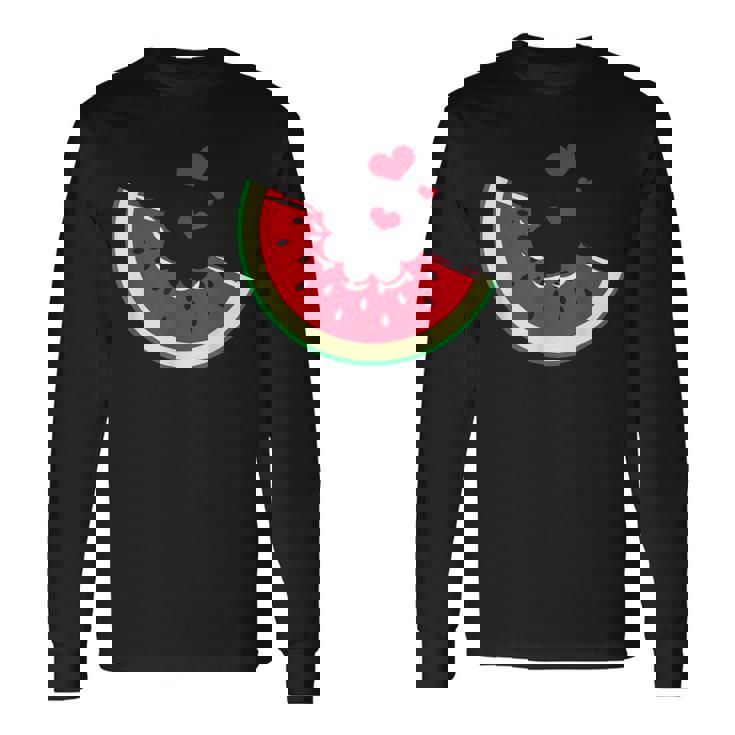 スイカ スライス メロン 夏休み シーズン フルーツ愛好家 長袖Tシャツ