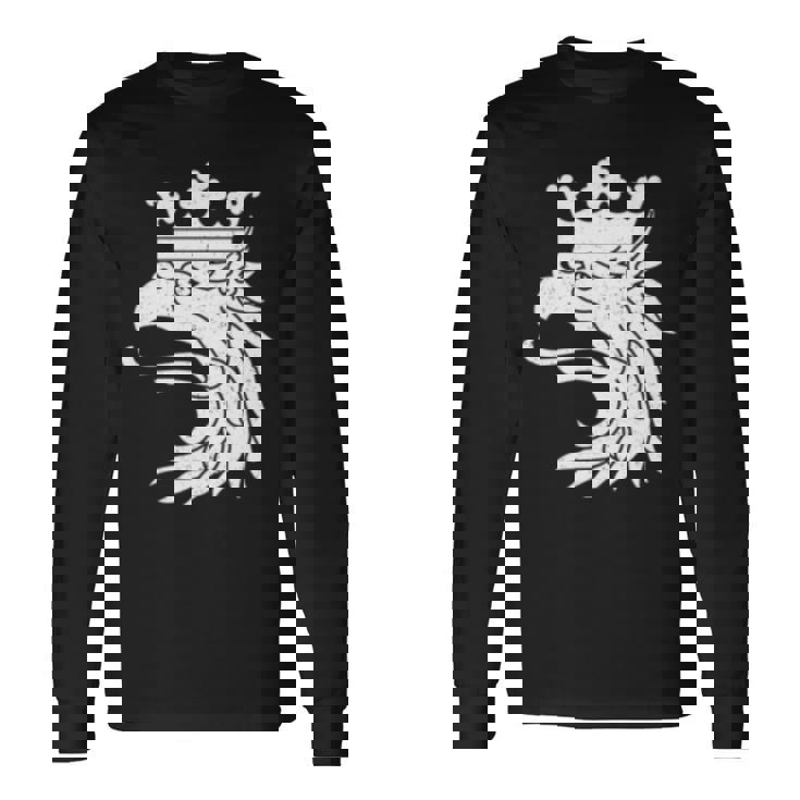 スカニアスウェーデン紋章フラッググリフィン 長袖tシャツ 長袖Tシャツ