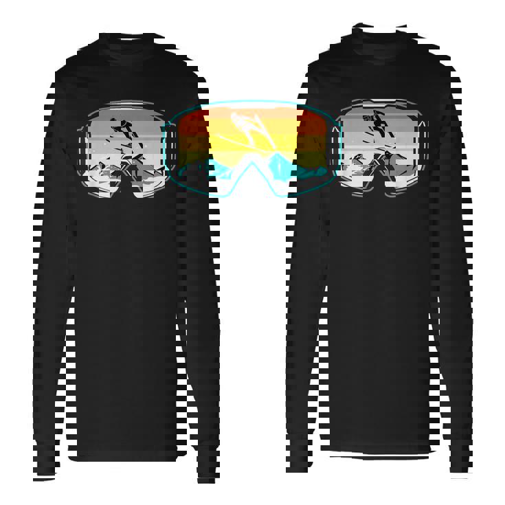 スキー 山 スキー ジャンプ 長袖Tシャツ