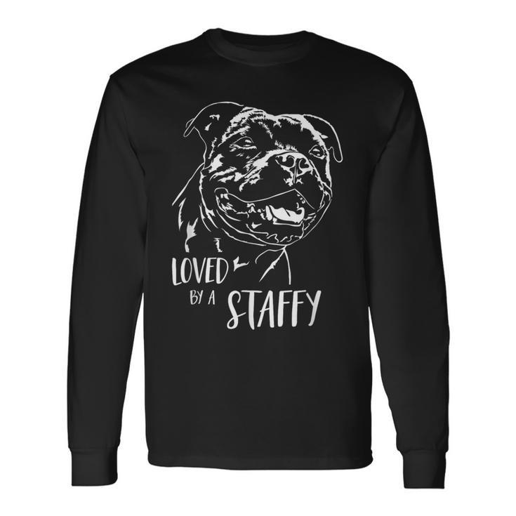 スタッフォードシャー・ブル・テリア 愛されるスタッフィー・ドッグのことわざ 長袖Tシャツ