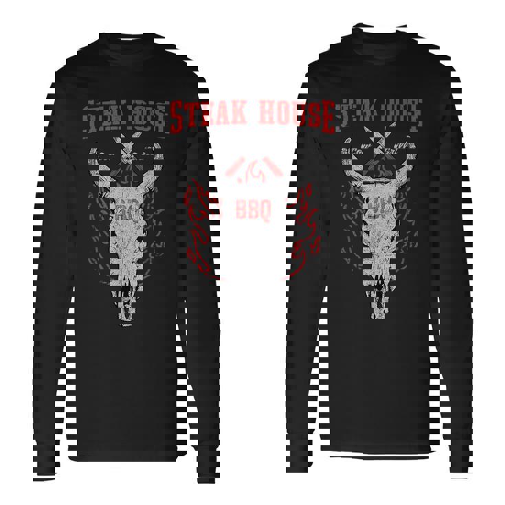 ステーキハウス Bbq バーベキュー グリル リブアイ ステーキハウス ディナー 長袖Tシャツ