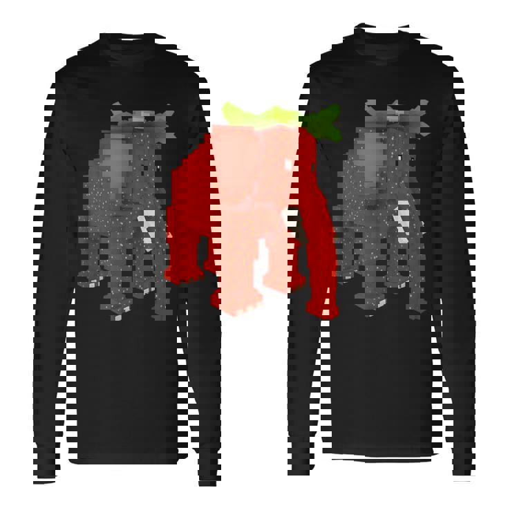 ストロベリーエレファントスティールブレインロットシークレットレアビデオゲーム 長袖Tシャツ