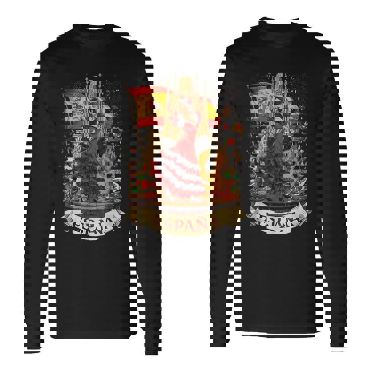 スペイン フラメンコ セビリア アンダルシア バルセロナ 長袖Tシャツ