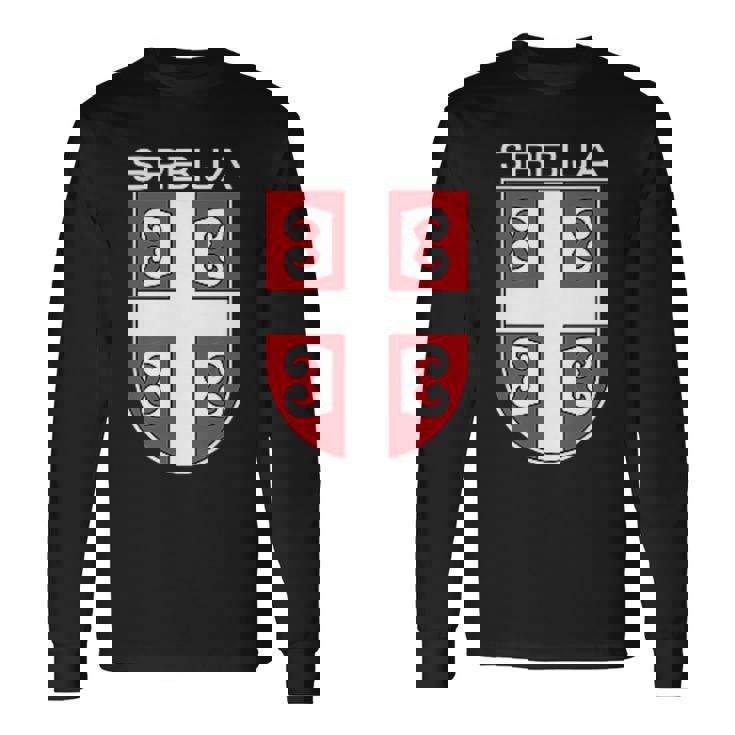 セルビアクロスシールドセルビアアーム。 長袖Tシャツ