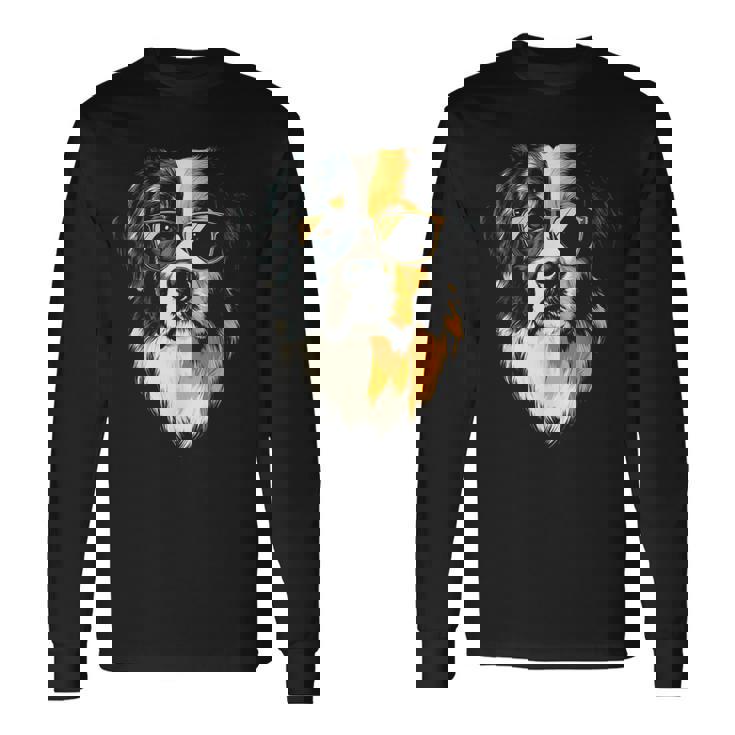 セントバーナード 犬 グラフィック ペット アートワーク セントバーナード 長袖Tシャツ