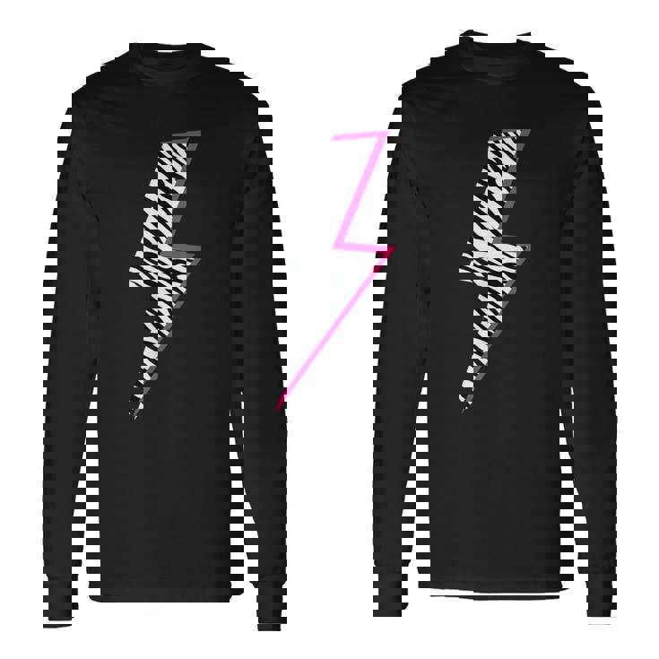 ゼブラ ピンク 稲妻 長袖Tシャツ