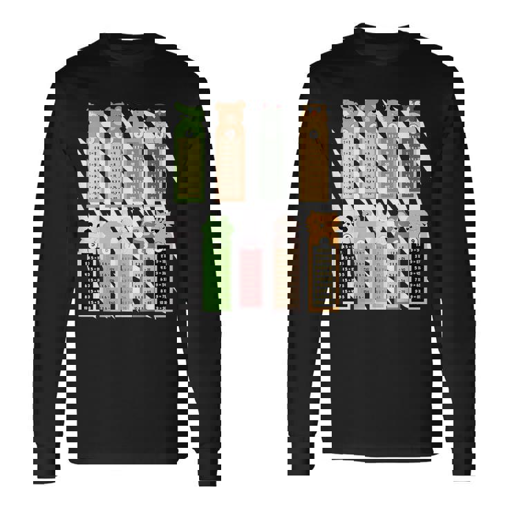 ゼブラプリント 算数 仮装アイデア キッズ&掛け算 長袖Tシャツ