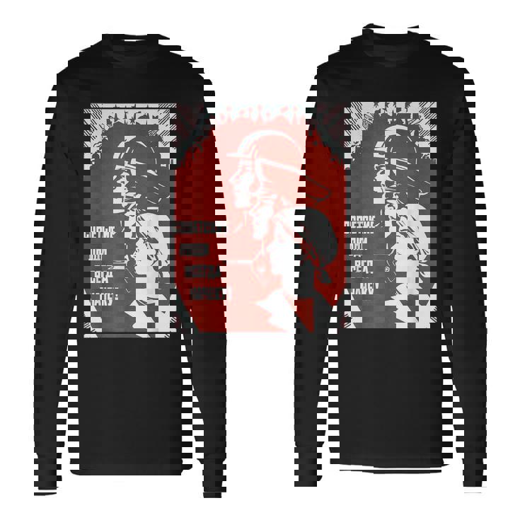 ソビエト連邦 ワーキングクラス プロパガンダポスター Cccp 長袖Tシャツ