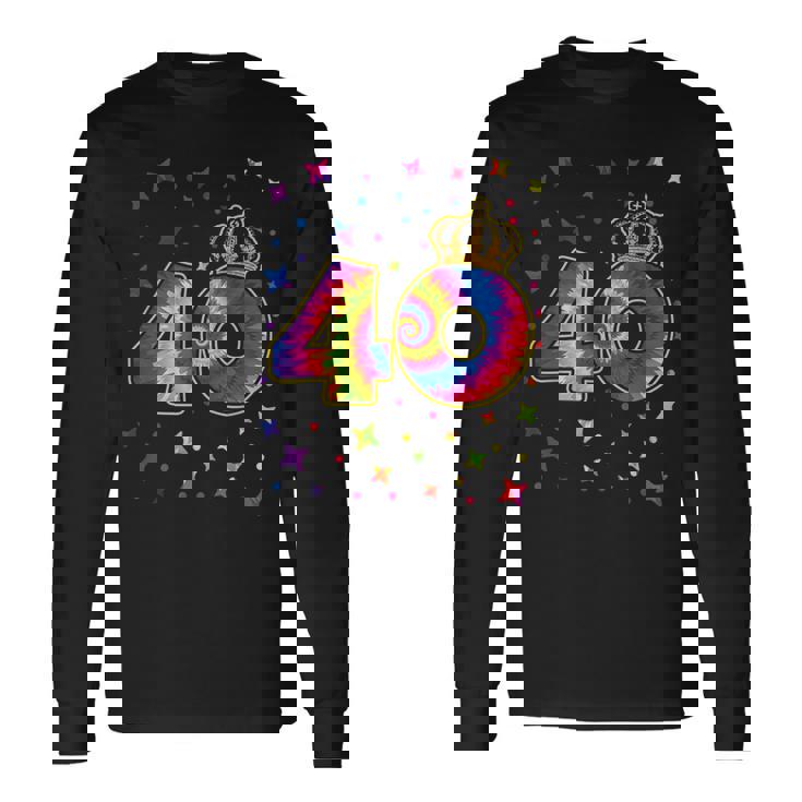 タイダイ 40歳の誕生日パーティー 40歳 お祝い 長袖Tシャツ