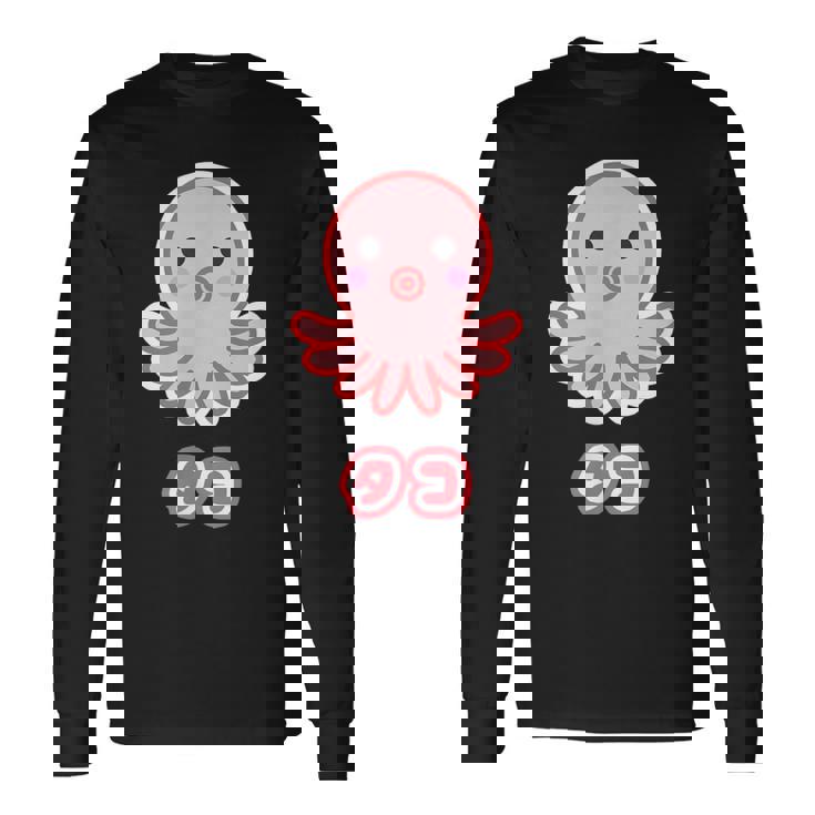 タコ【どうぶつフレンズ】蛸 水族館 ゆるくて かわいい 面白 動物 キャラクター 長袖Tシャツ