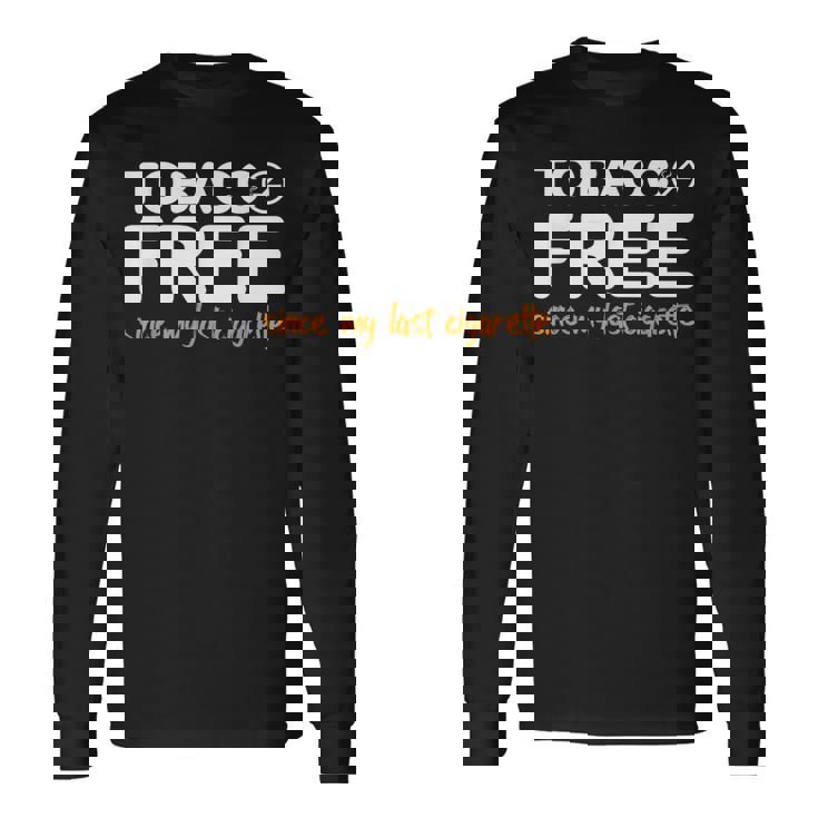 タバコ禁煙 おもしろ タバコ 禁煙 ギフト 長袖Tシャツ