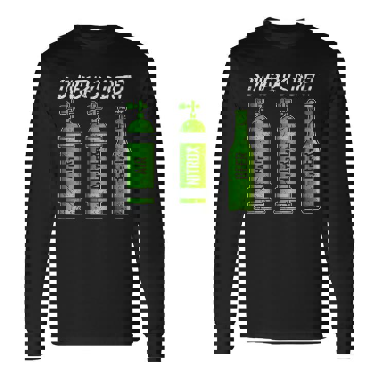 ダイバー ダイエット ビール おもしろ スキューバダイビング 長袖Tシャツ