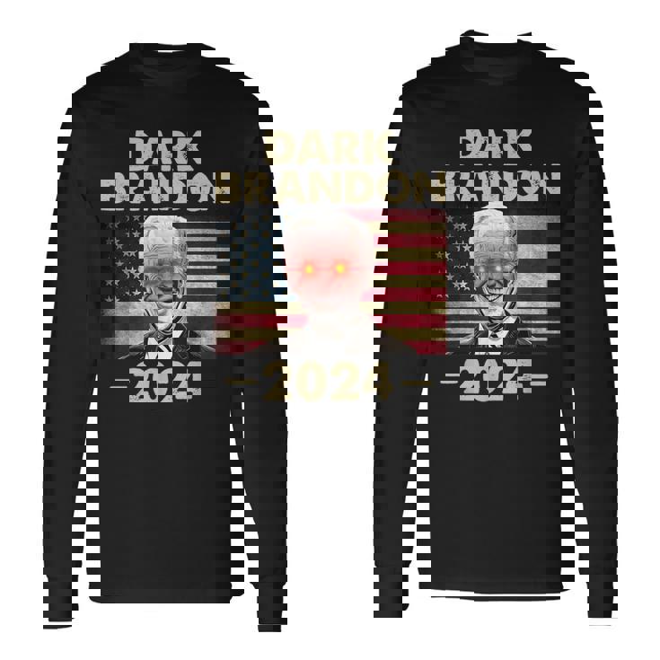 ダークブランドン・バイデン 2024 レトロフラッグ Usa ファニー ジョー・バイデン 長袖Tシャツ