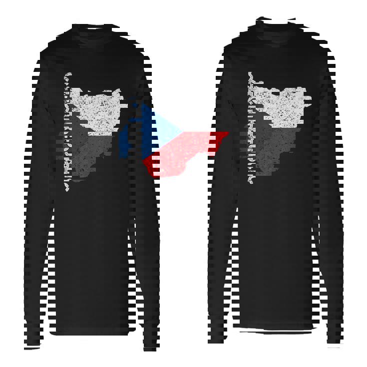 チェコ共和国 チェコ 国旗 チェコ ルーツ 地図 チェコ プライド 長袖Tシャツ
