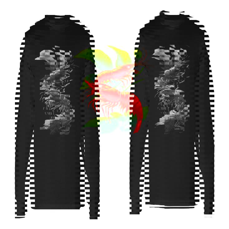 チェリーシュリンプ ブリーダー ネオカラディナ 淡水水族館 エビ 長袖Tシャツ