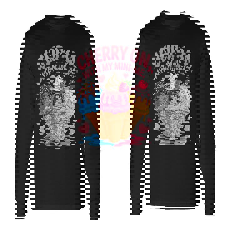 チェリー・オン・ウィズ・マイ・ミニ・ミー・アイスクリーム・ラブ 長袖Tシャツ