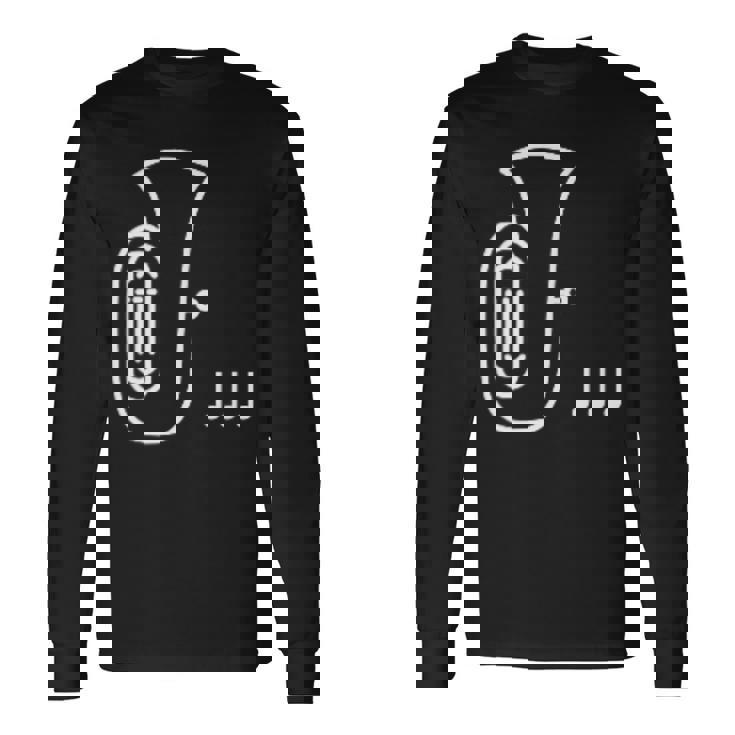 チューバ 楽器 吹奏楽 オーケストラ シンプル 音楽 長袖Tシャツ
