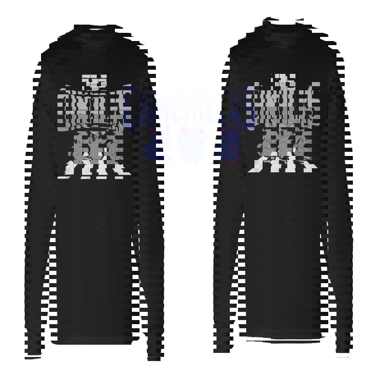 チンチラペットを飼う人のためのチンチラペデストリアンデザイン 長袖Tシャツ