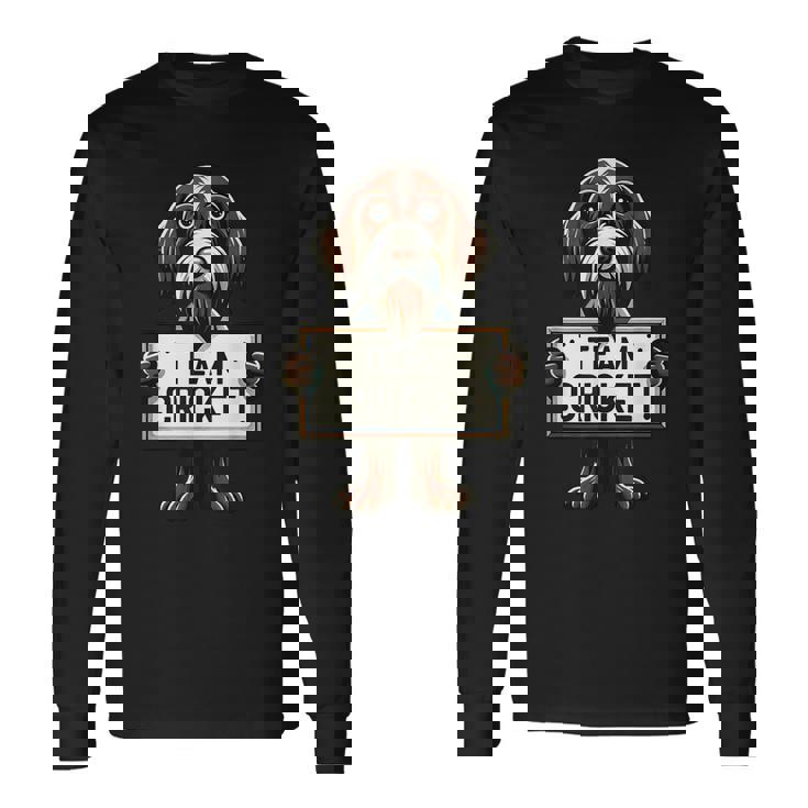 チームクリケット、クリケットの正義、犬好き、ハンティングドッグ 長袖Tシャツ