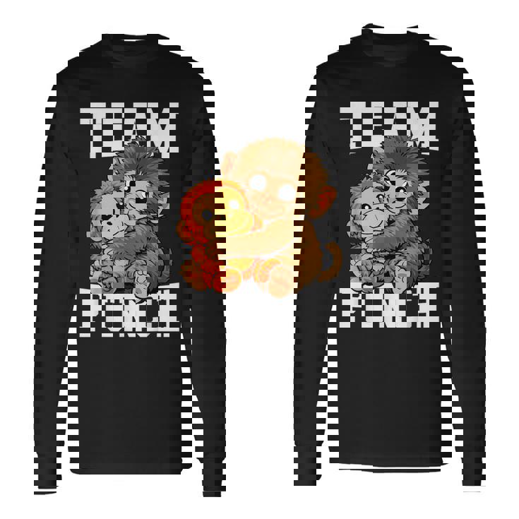 チームパンチ 放棄された猿 パンチくん ベイビーマカク 長袖Tシャツ