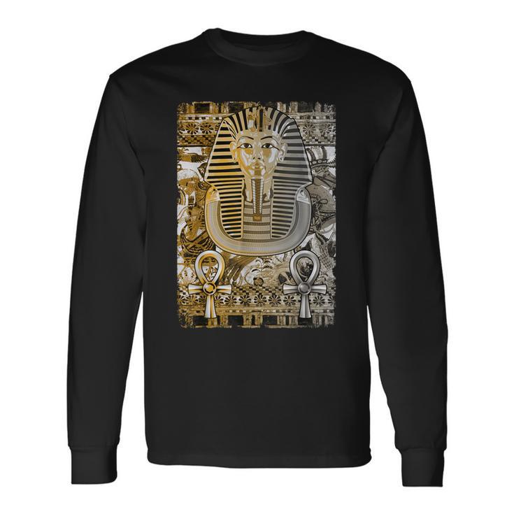 ツタンカーメン 古代エジプト ファラオ ツタンカーメン王 アンク 長袖Tシャツ