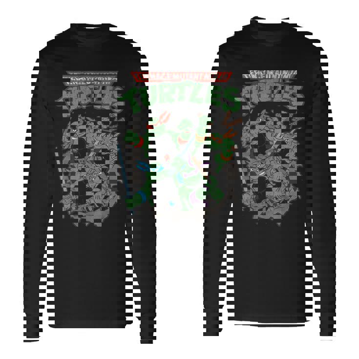 ティーンエイジ・ミュータント・ニンジャ・タートルズ アンティーク調ポスター 長袖Tシャツ
