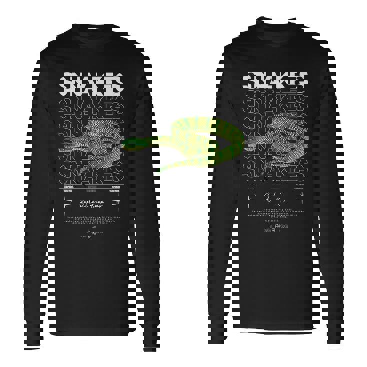 テンプルピットバイパースネークストリートウェア爬虫類キーパー 長袖tシャツ 長袖Tシャツ