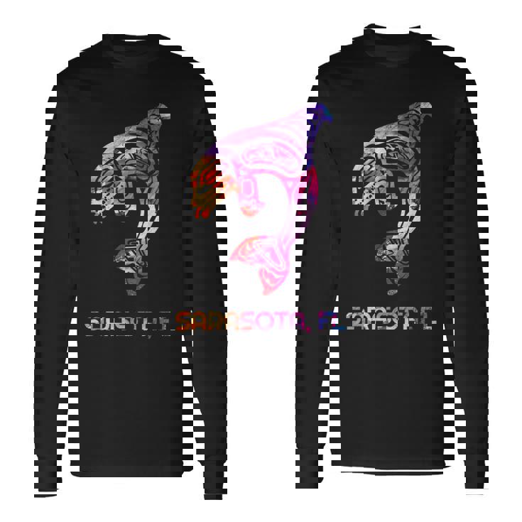 トライバル サラソタ オルカ キラー クジラ ネイティブアメリカン 長袖Tシャツ