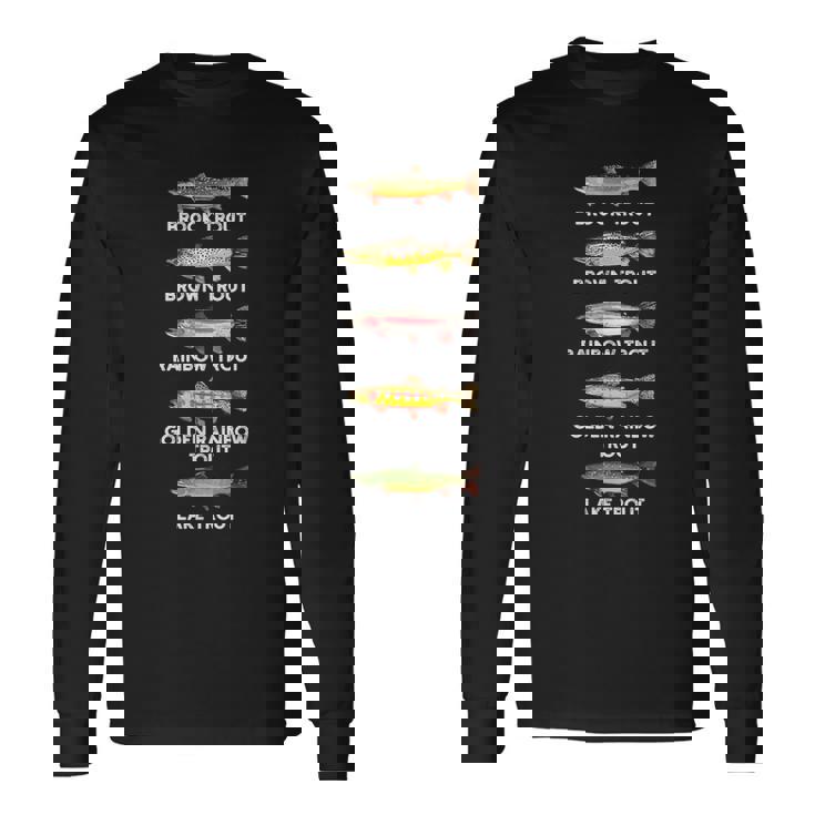 トラウトの種類 魚種おかしな釣り 長袖Tシャツ