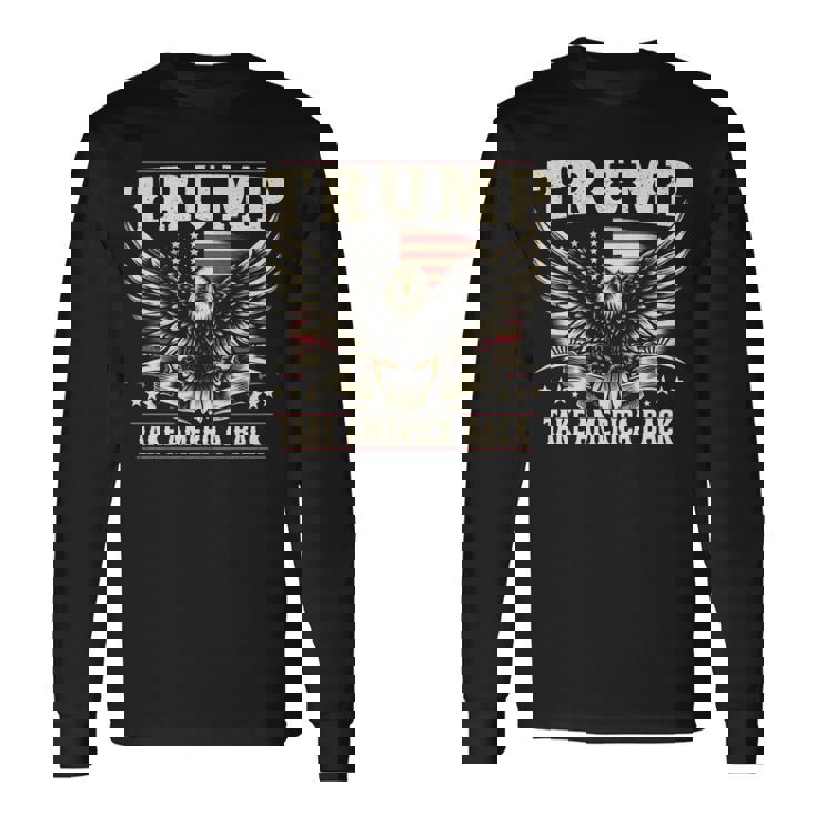 トランプ 2024 テイク・アメリカ・バック トランプ大統領 長袖tシャツ 長袖Tシャツ