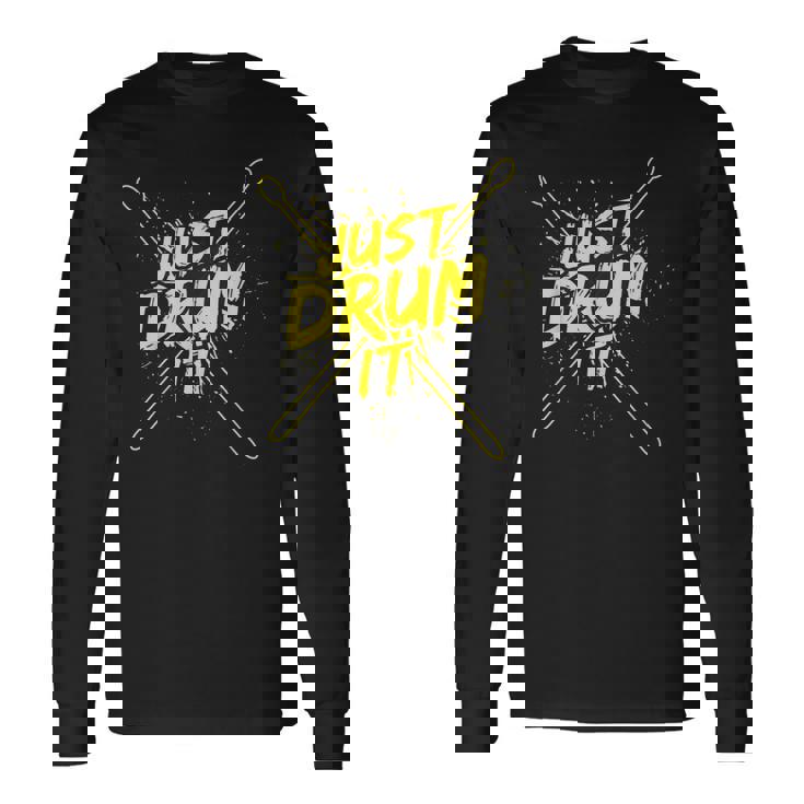 ドラムドラマーのドラマーミュージシャン衣装ドラマー 長袖Tシャツ