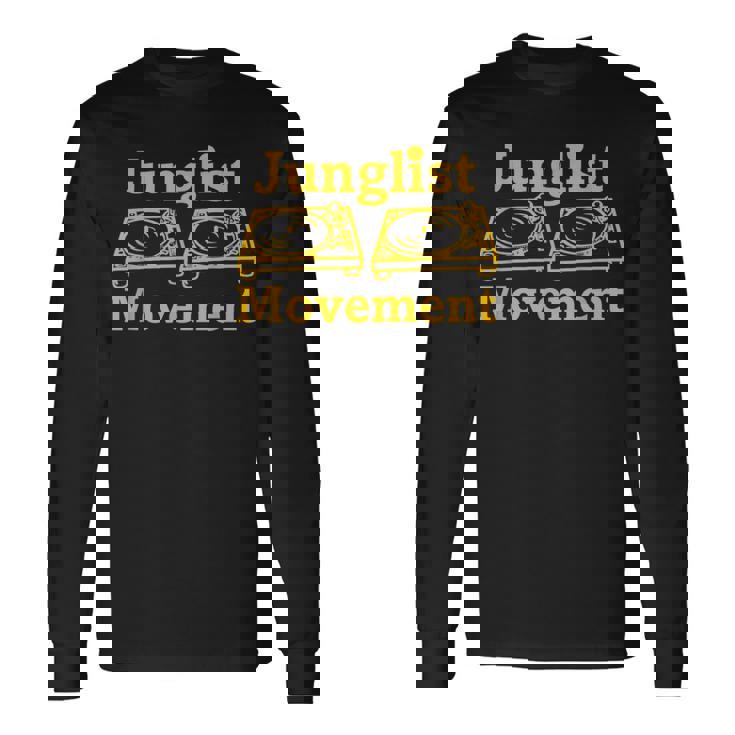 ドラムンベース レイバー ジャンクリスト ムーブメント Dj ターンテーブル アート デザイン 長袖Tシャツ