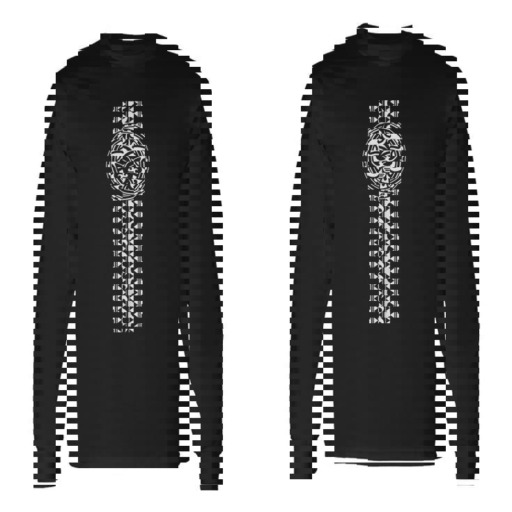 ニュージーランドシンボルハカカルチャーマオリ族マスク 長袖Tシャツ